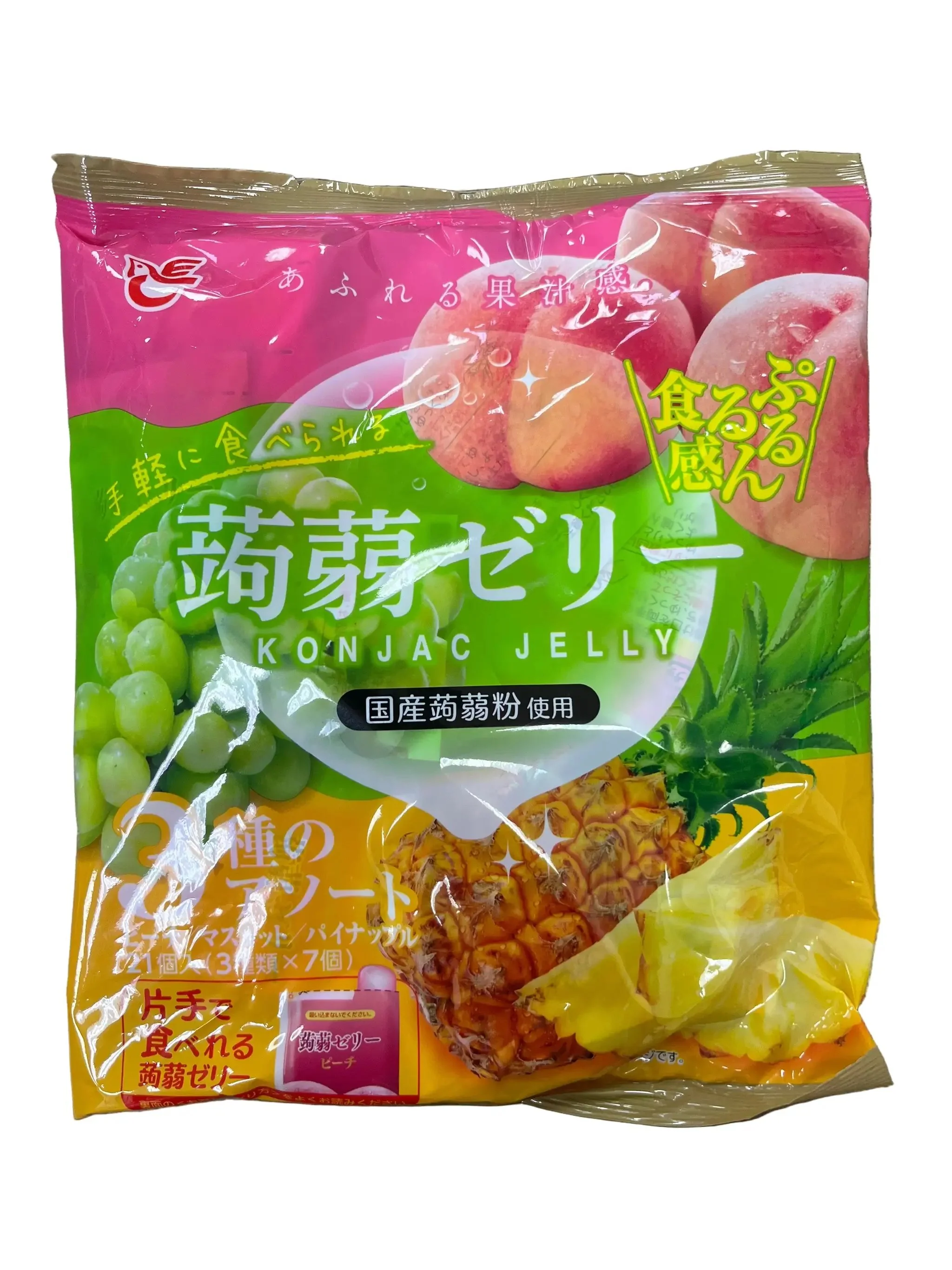 ACE KONJAC JELLY 24P PEACH, MUSCAT, PINEAPPLE