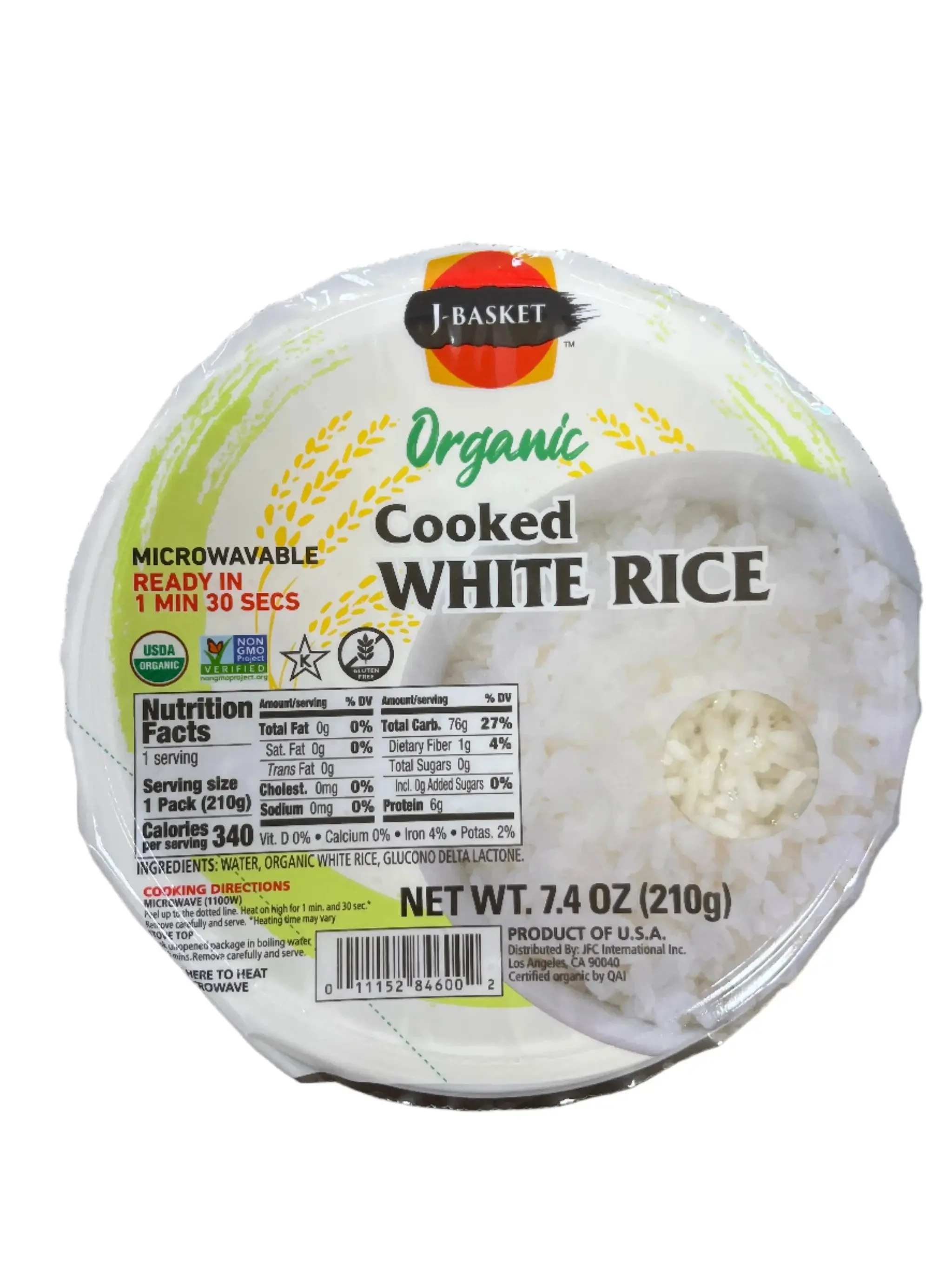J-BASKET ORGANIC COOKED WHITE RICE